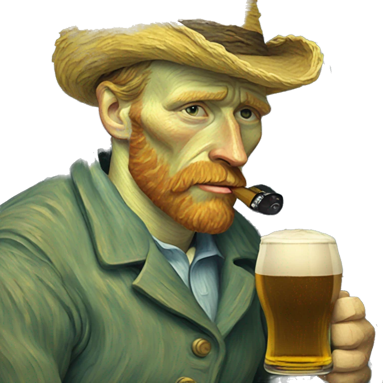 Van Gogh drinking a beer emoji