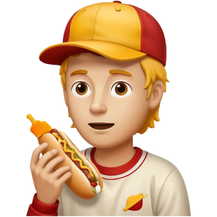 hotdog eating man emoji