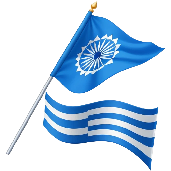 blue flag with ashika chakra in middle  emoji