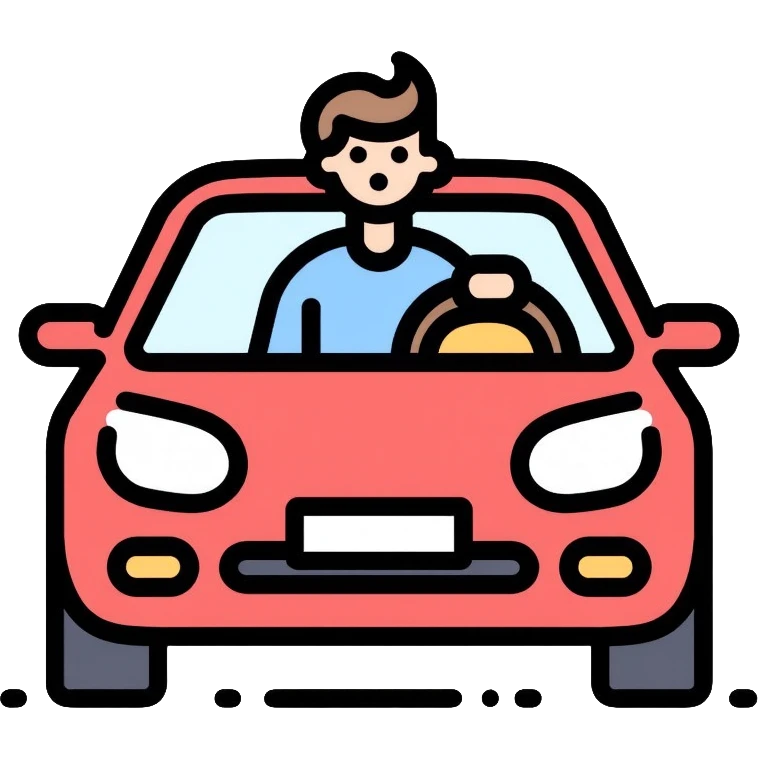 person driving a car emoji