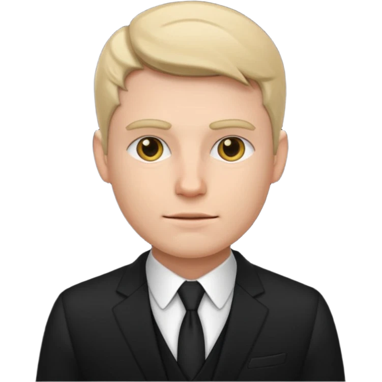 a white man in a black suit emoji