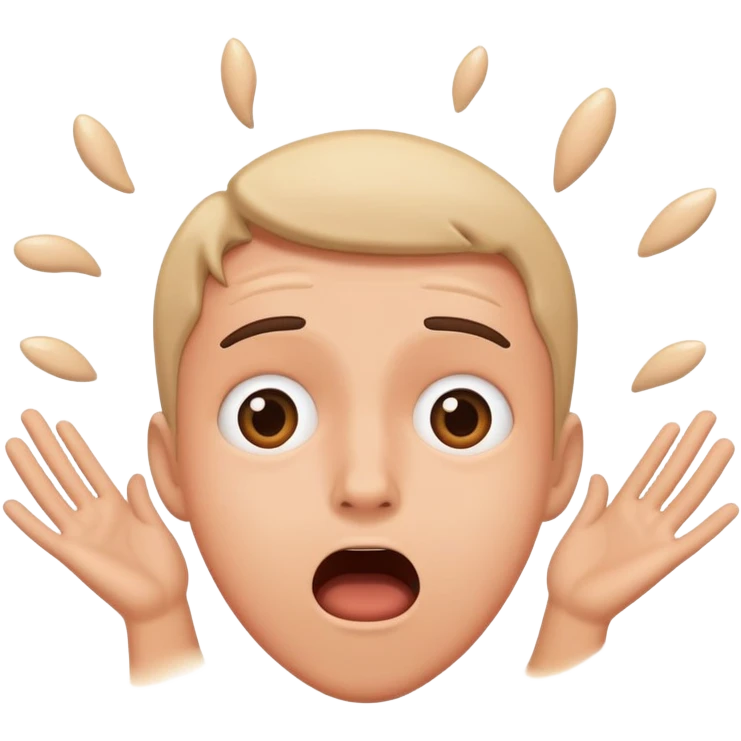 Person falling with shocked face emoji