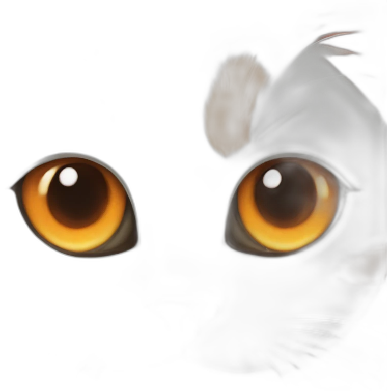 Cat white and orange with one eye blue and other eye brown emoji