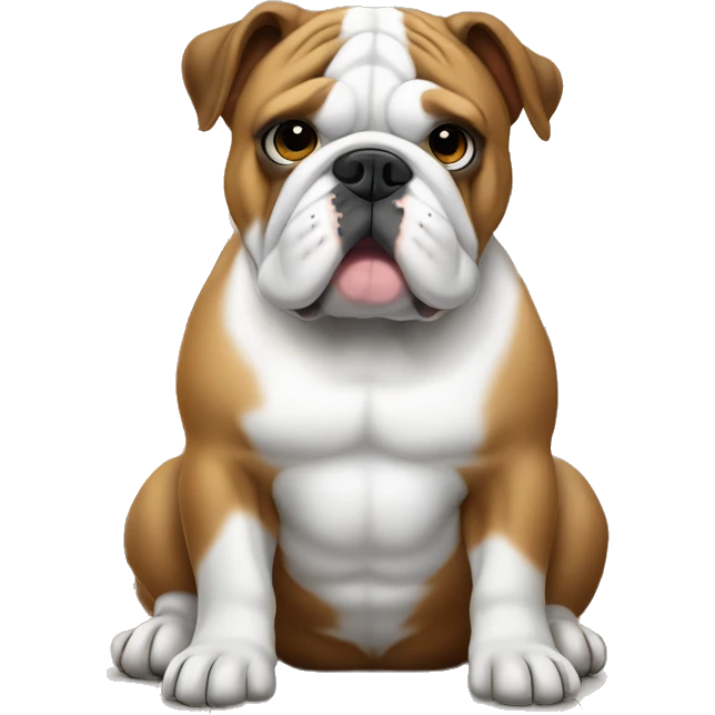 English bulldog fawn & white sitting by fireplace emoji