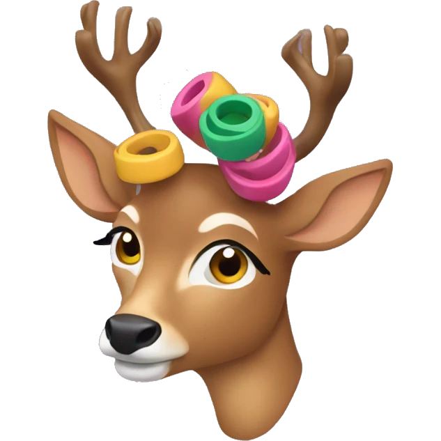 
deer with curlers emoji
