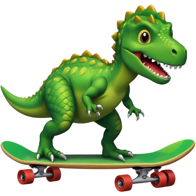 Dinosaur on a skateboard emoji