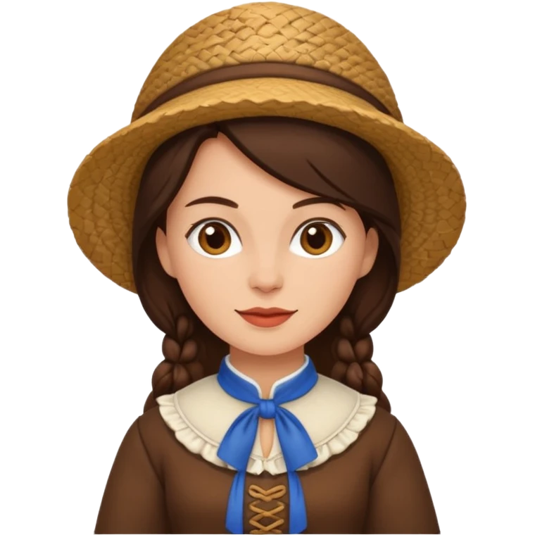 brunette woman with traditional brown dutch clothing emoji