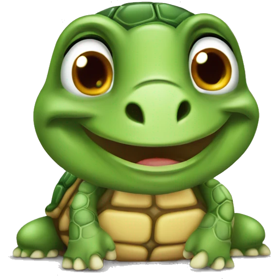 Cheeky mischievous cartoon turtle emoji