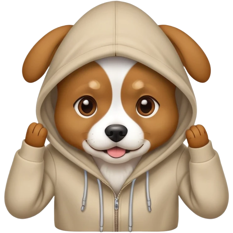 Dog wearing a hoodie emoji