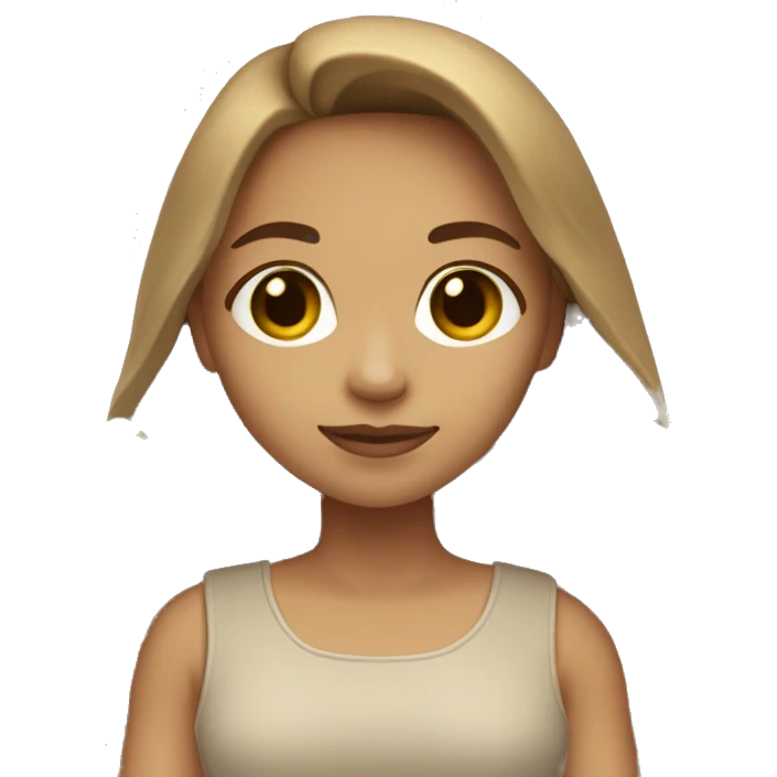 Light skin girl with long straight light brown hair carrying small palm tree emoji