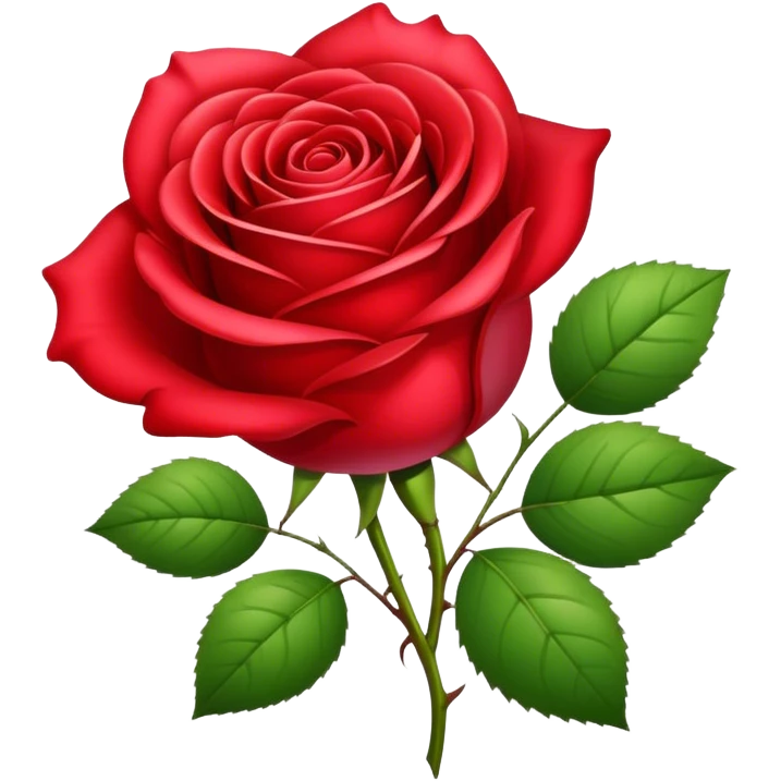 Realistic rose of Berry red color in glamour style emoji