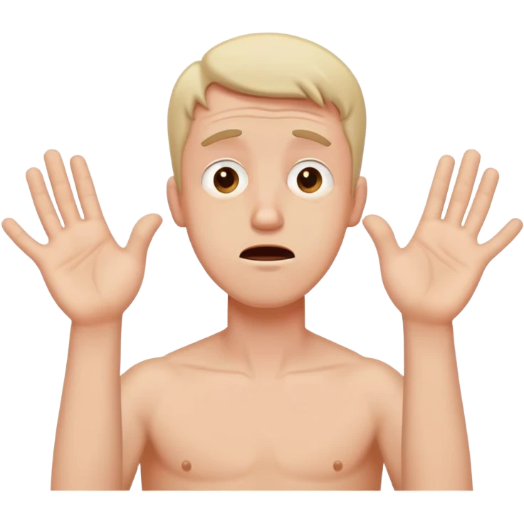 anxious man desperately begging with outstretched arms and pleading expression saying please don't leave me emoji