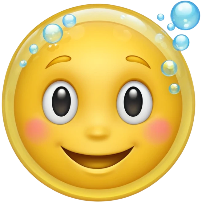 happy face with bubbles  emoji