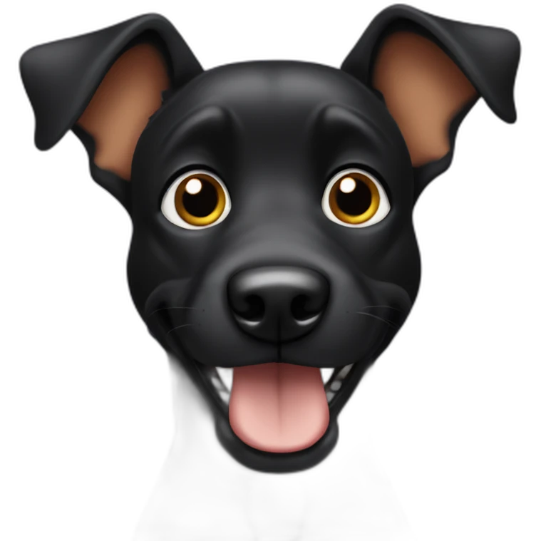 black dog with big ears emoji