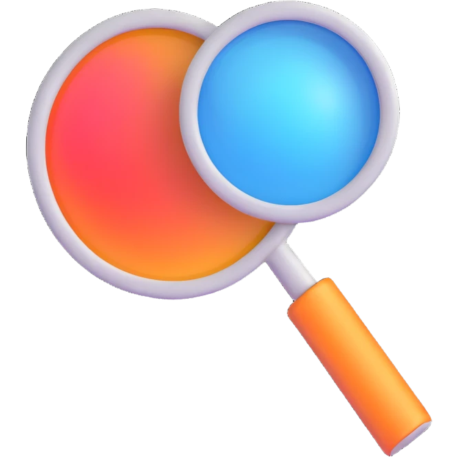 3D style shiny realistic web search icon, no text emoji