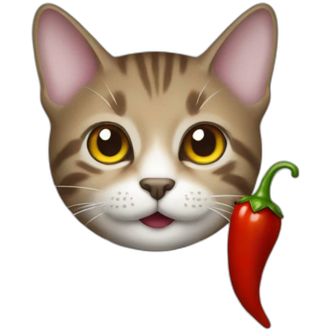 Cat chili pepper emoji