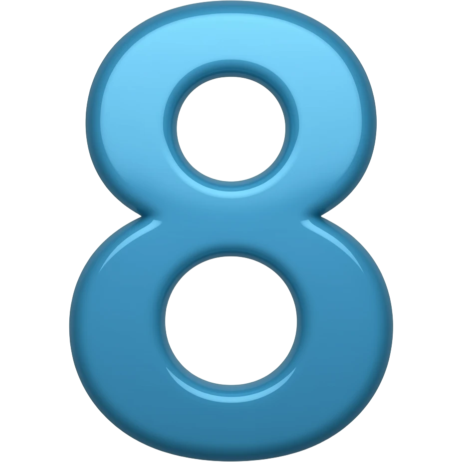 8 numero azul otro como en un cuadro emoji