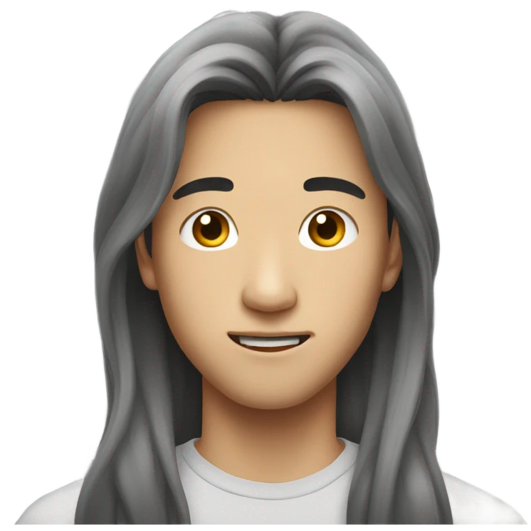 Teenage asian man with long hair emoji
