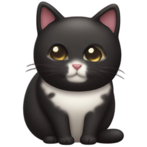 black cake mochi cat emoji