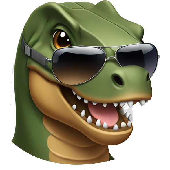 trex wearing aviator sunglasses emoji