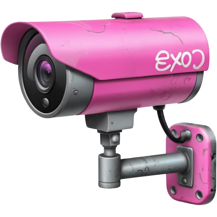 Security Camera pink with graffity emoji