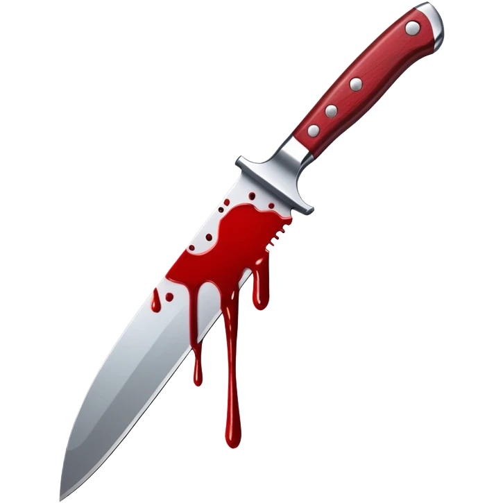 a knife with blood dripping from the blade emoji