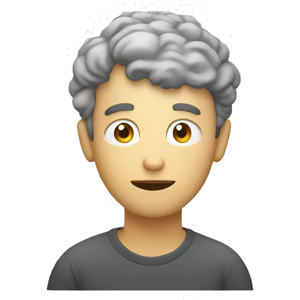 man thinking, brain, content  emoji