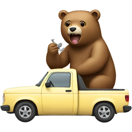 Bear eating a car emoji