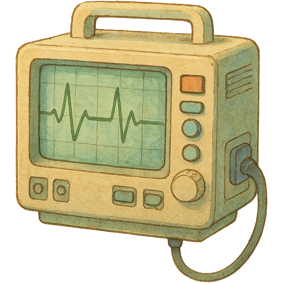 heart monitor machine with blips emoji