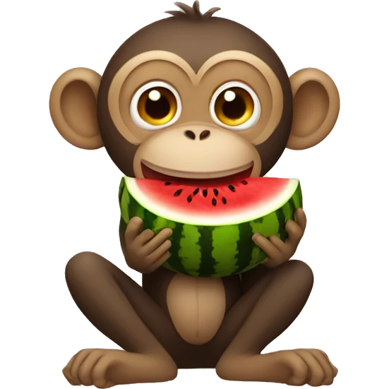 Monkey eating watermelon  emoji