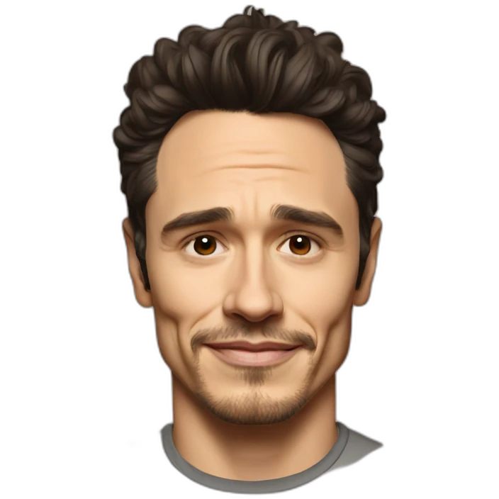 james franco cartoon wearing tee emoji