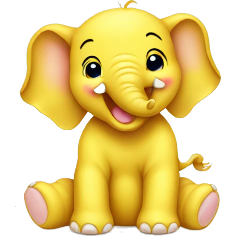 giggling baby elephant yellow emoji