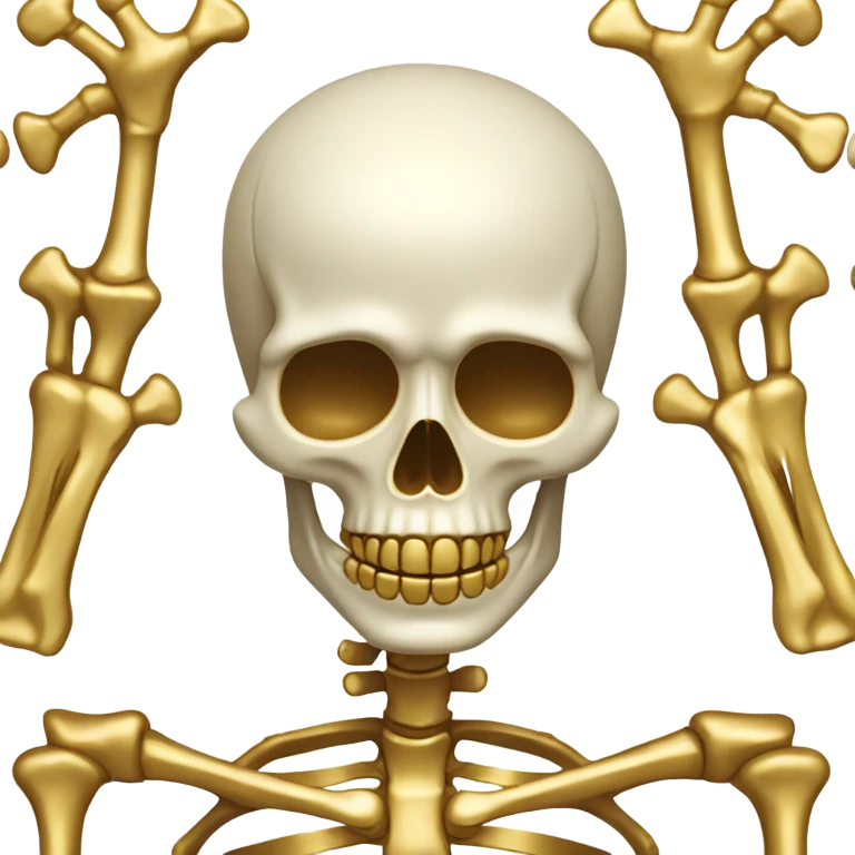 Skeleton made out of gold emoji