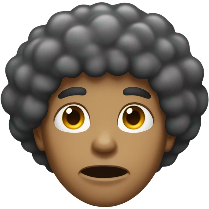 Big lightsking guy with afro crying emoji