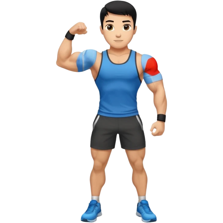 Fitness trainer shows the biceps at full length emoji