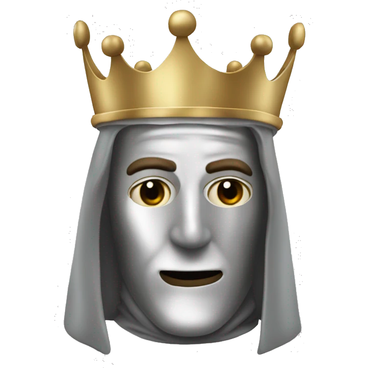 king baldwin IV in silver full face mask up emoji