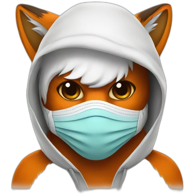 fox with a sick mask emoji