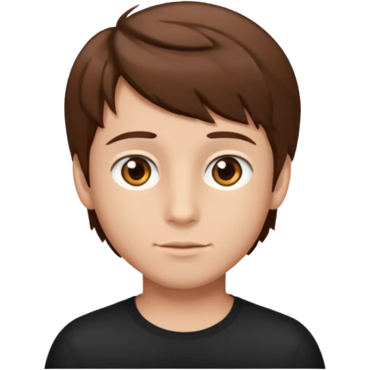 a boy with brown hair and brown eyes emoji