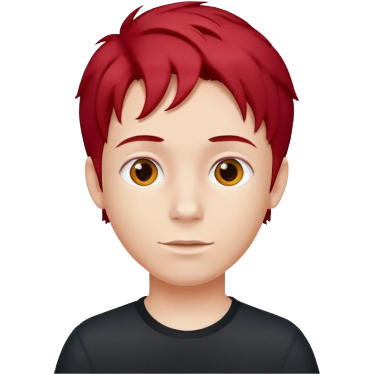 Cherry red hair boy emoji
