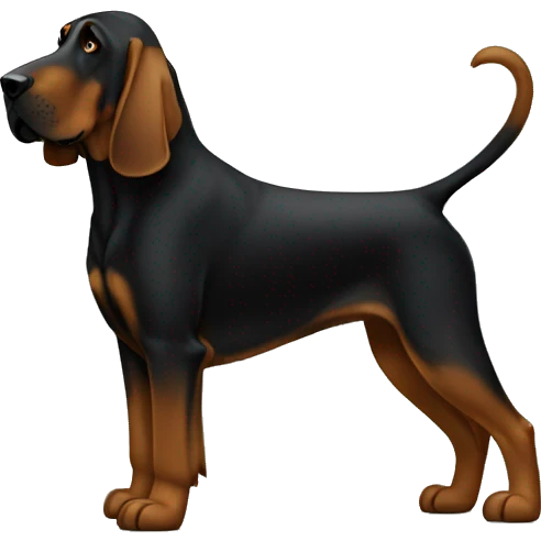 Black bloodhound standing  emoji