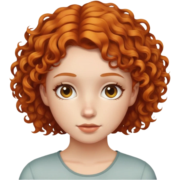 girl with short ginger hair curly emoji