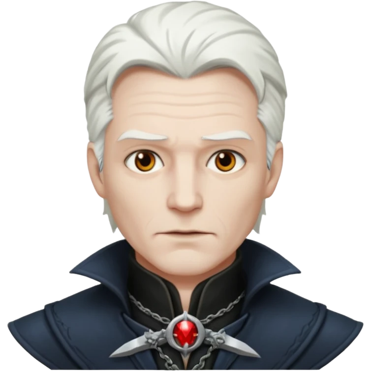 Van Helsing (male) from Dracula with white hair emoji