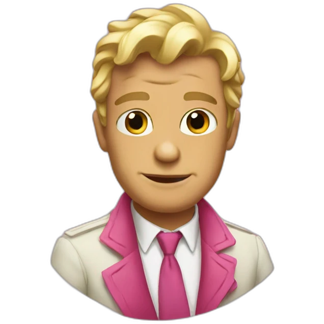 pepe with blonde hair andpinkcoat emoji