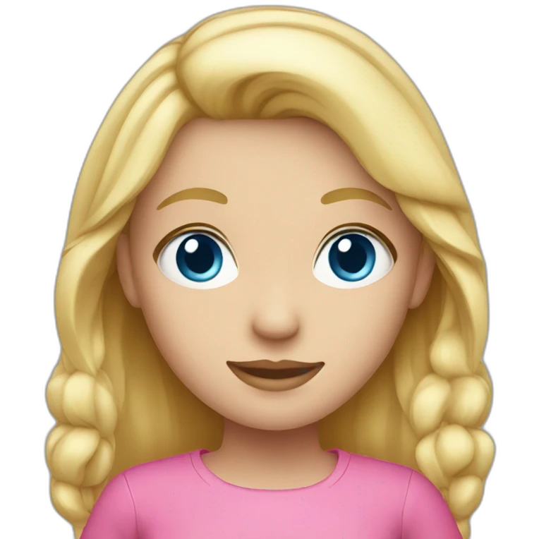 Blond girl with blue eyes and pink clothes emoji