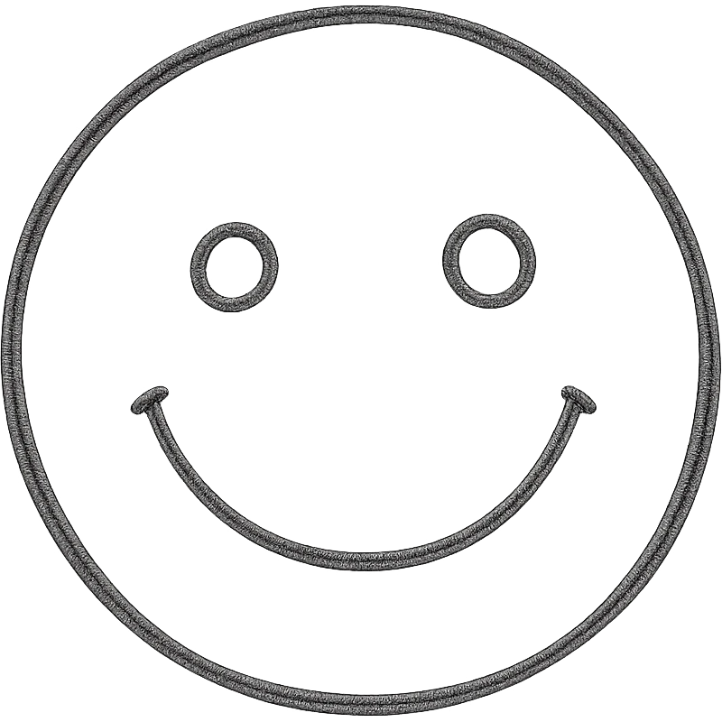 smile icon, hand drawn outline style emoji