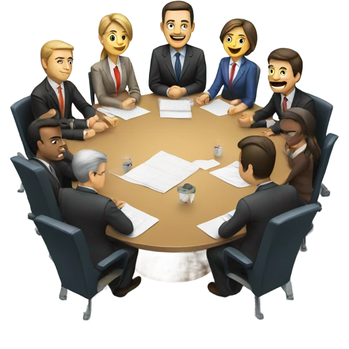 10 men and women work meeting at a table emoji