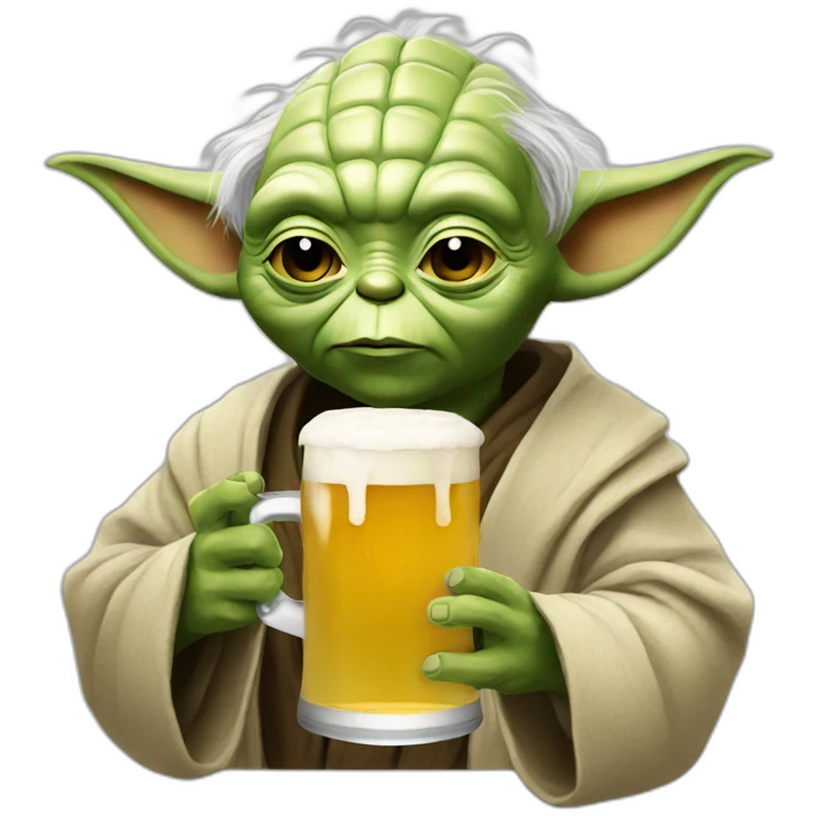 Yoda take a beer emoji