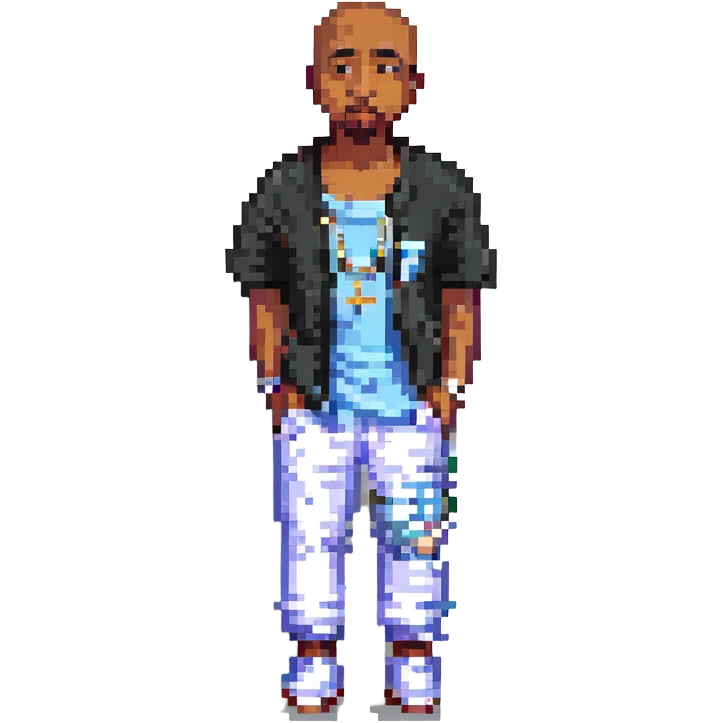 2Pac в полный рост, no background emoji