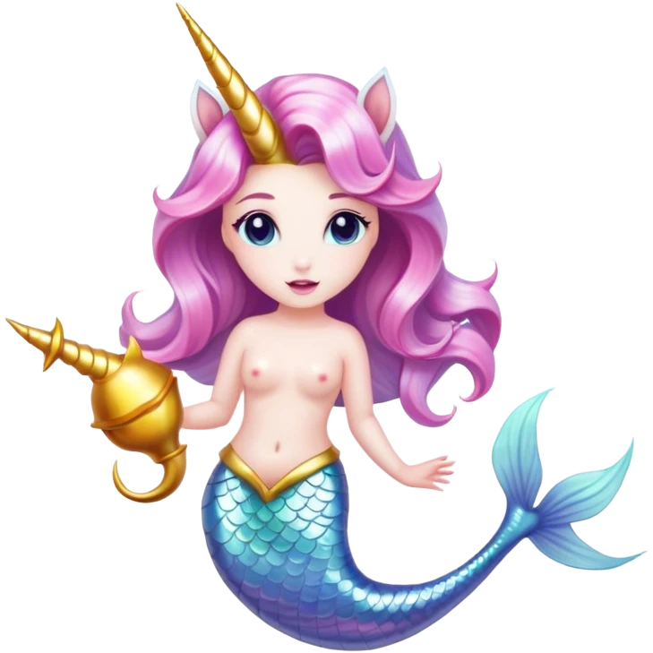 ￼tri-horn unicorn mermaid emoji
