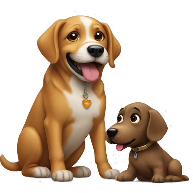 Dog playing with children  emoji